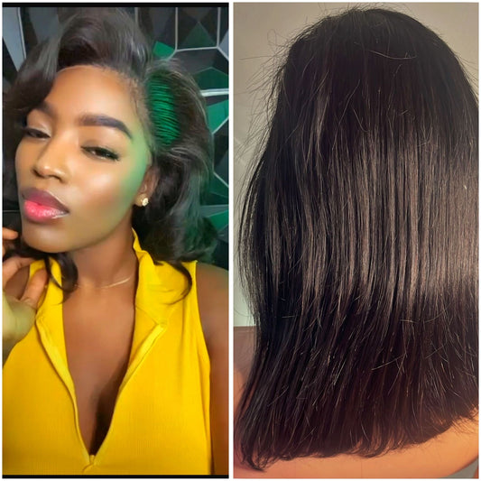 16-Inch Natural Bob Wig – 100% Human Hair”