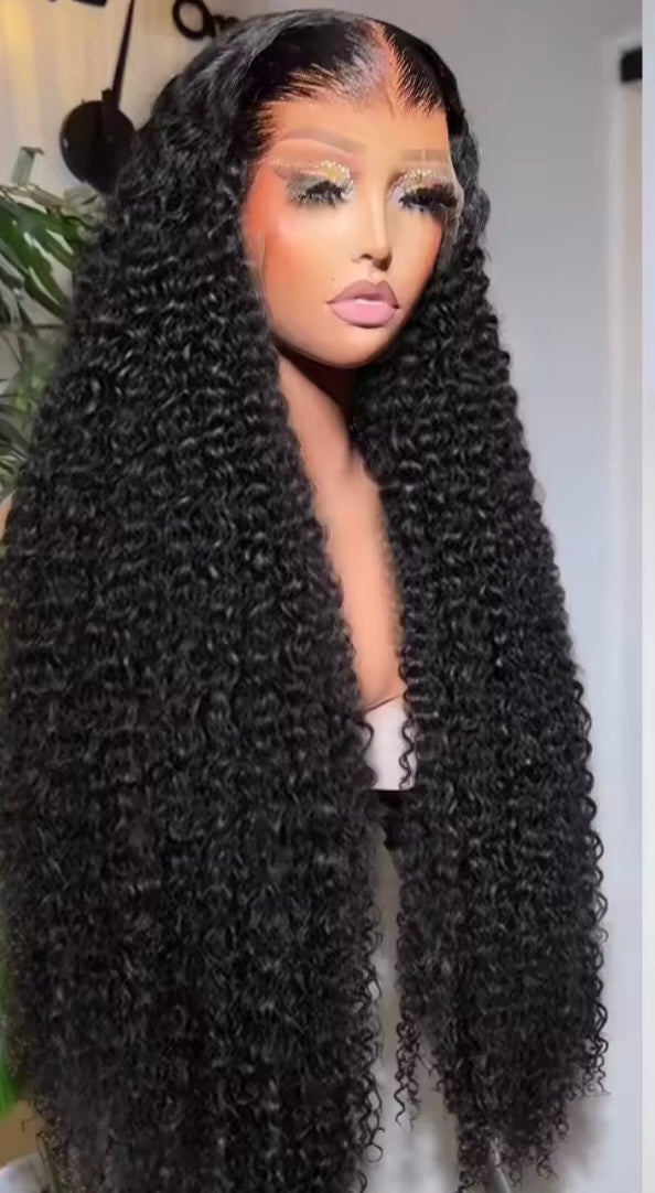 40” HD Lace Frontal Wig - Deep Curly | 100% Natural Human Hair